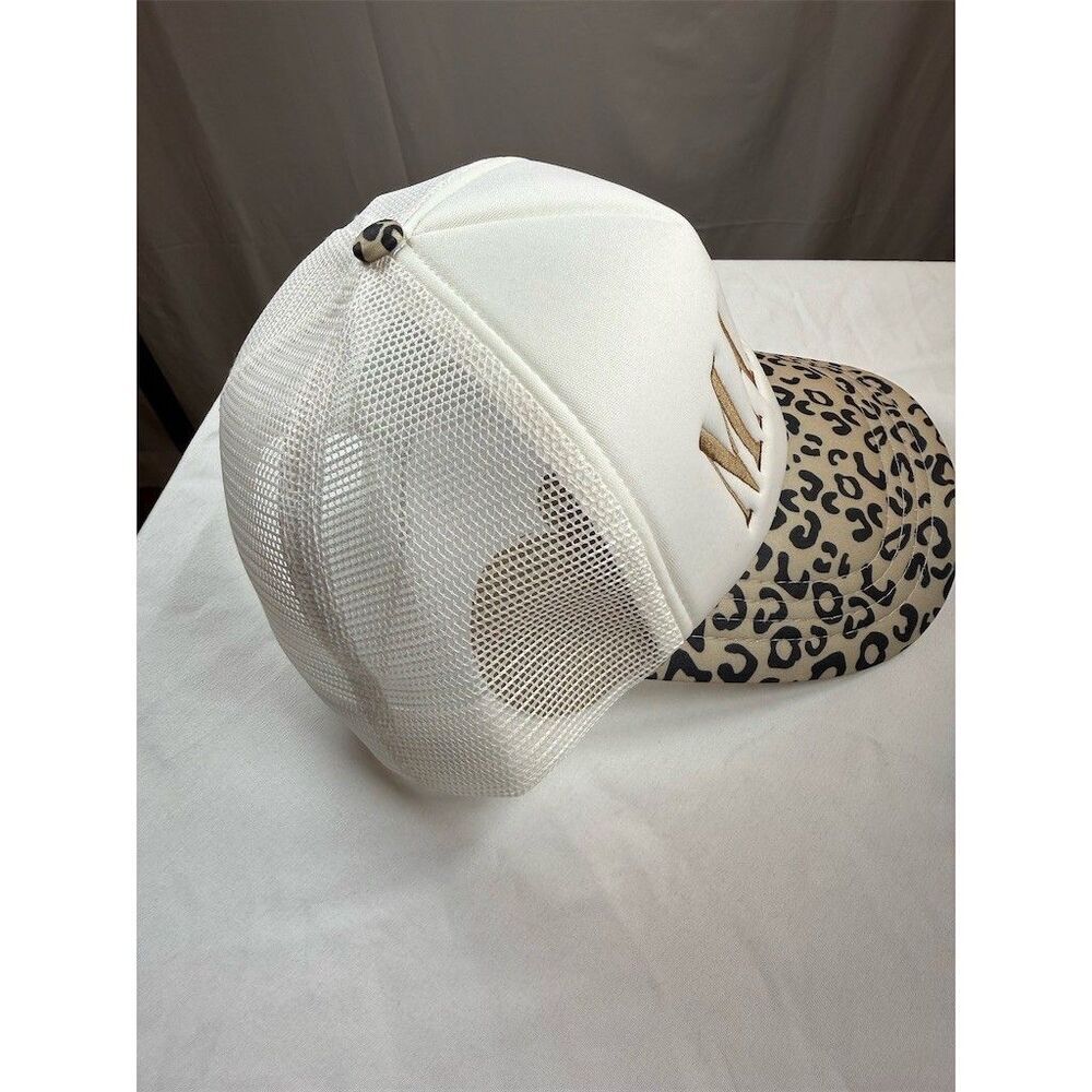 MAMA & MINI Matching Trucker Hats Set Womens One Size White Leopard 2pc - Picture 5 of 12